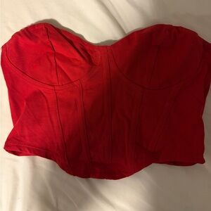 Red Corset Crop Top